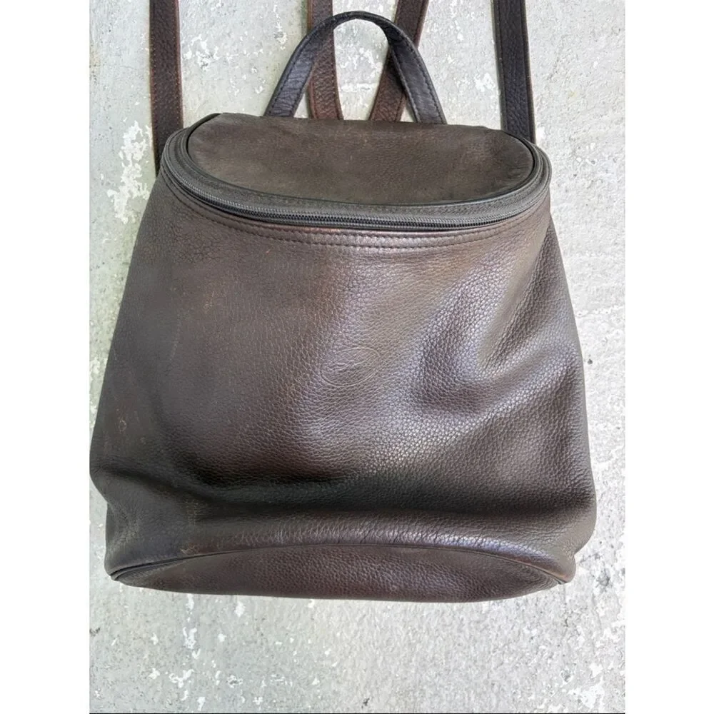 Long champ pebble leather backpack